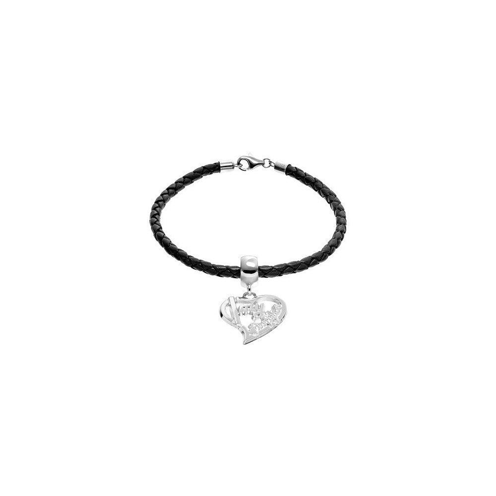 SS HEART WITH I MY FIREFIGHTER .75 BEAD BAIL AND BRACELE