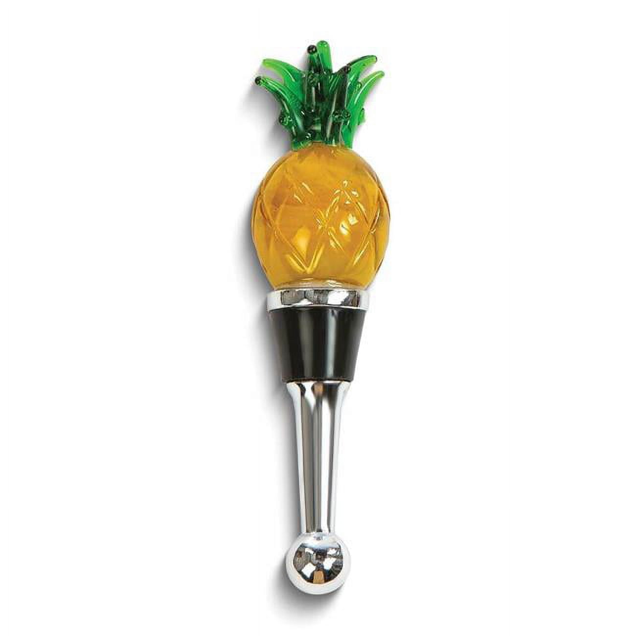 Picnic Plus PSA-380PA Handmade Glass Bottle Stoppers, Silver - Pineapple