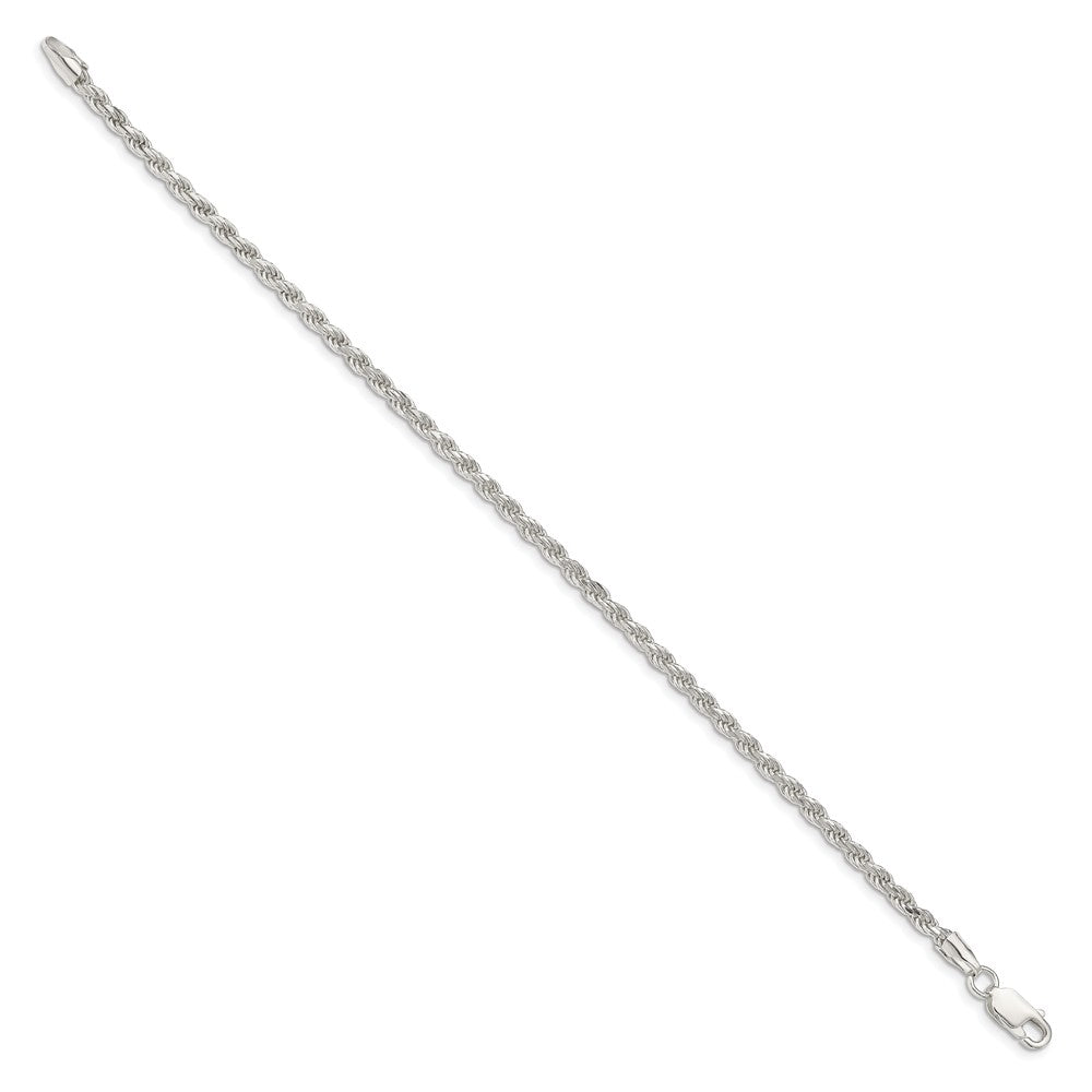 Sterling Silver 2.75mm Diamond-cut Rope Chain 7 inches