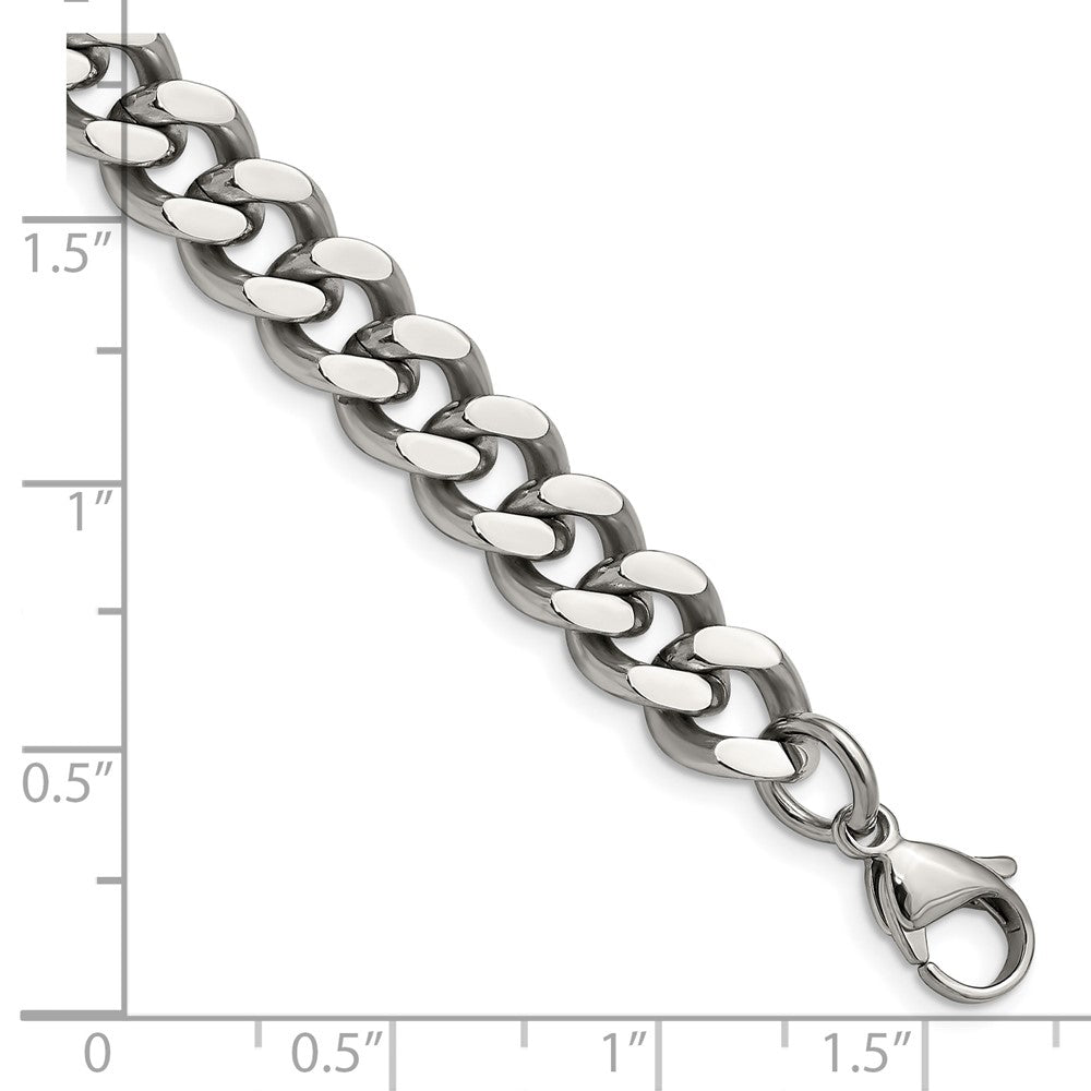 Stainless Steel Polished 9.5mm 7.75in Curb Chain 8 inches