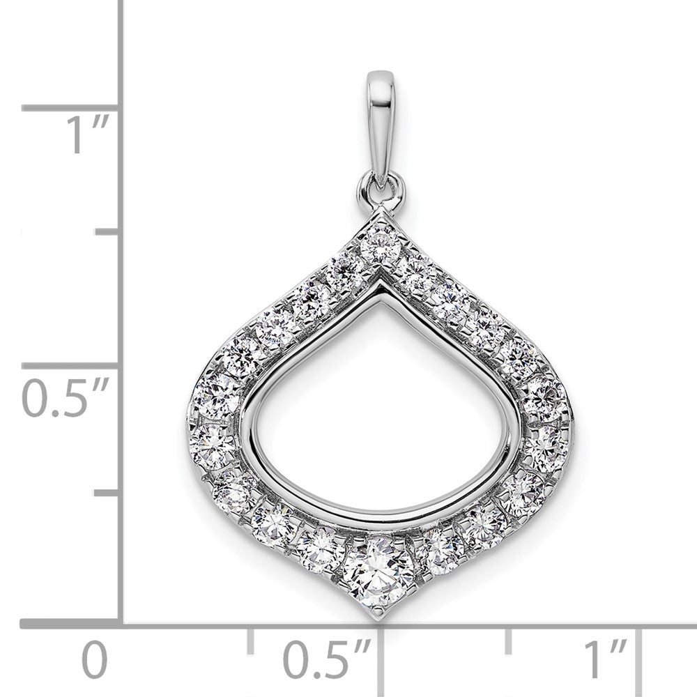 14k White Gold 1 carat Lab Grown Diamond VS/SI+ G+ Fancy Teardrop Shape Pendant
