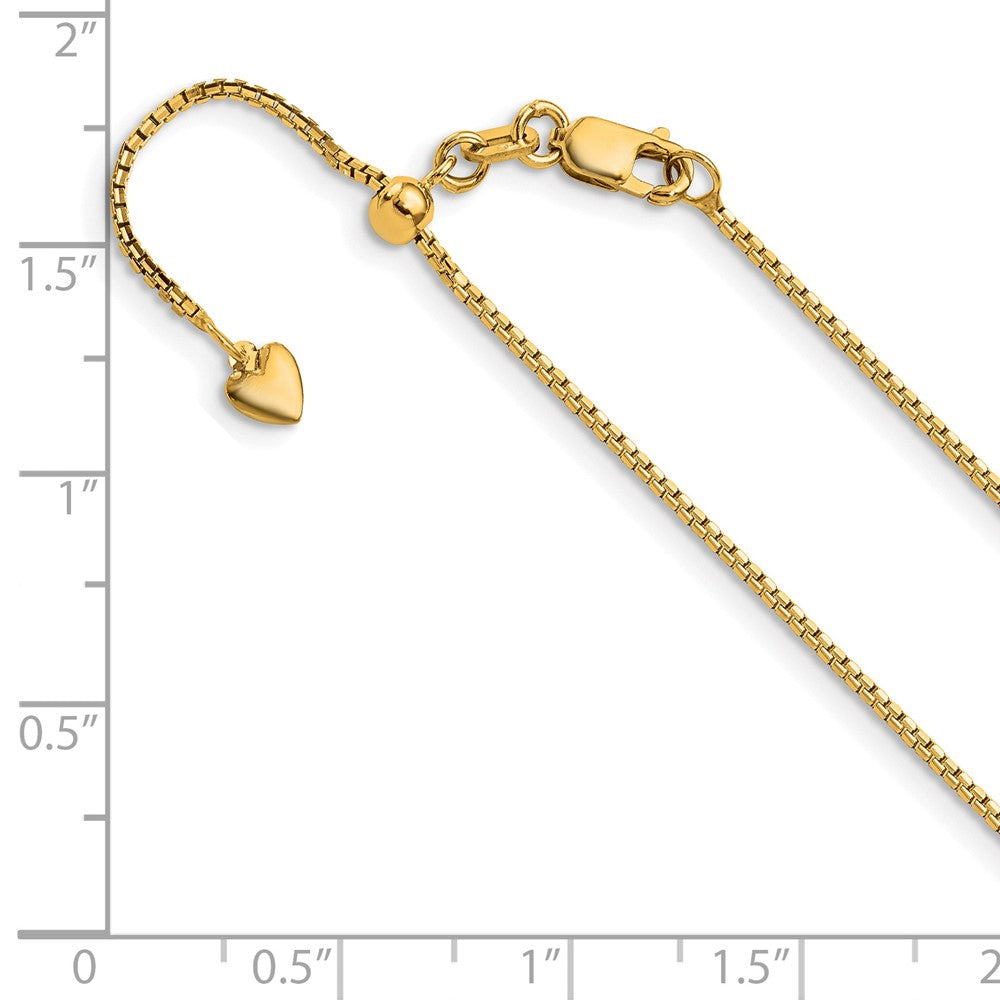 14K Adjustable 1mm D/C Box Chain