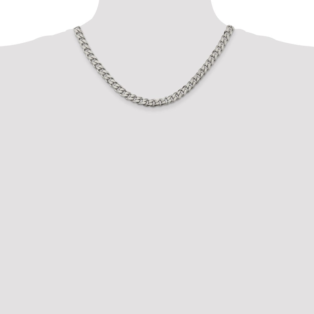 Sterling Silver 8.3mm Curb Chain 18 Inches