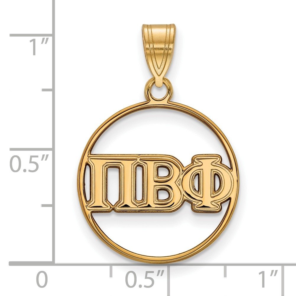 Logoart Sterling Silver Gp Pi Beta Phi Medium Circle Pendant
