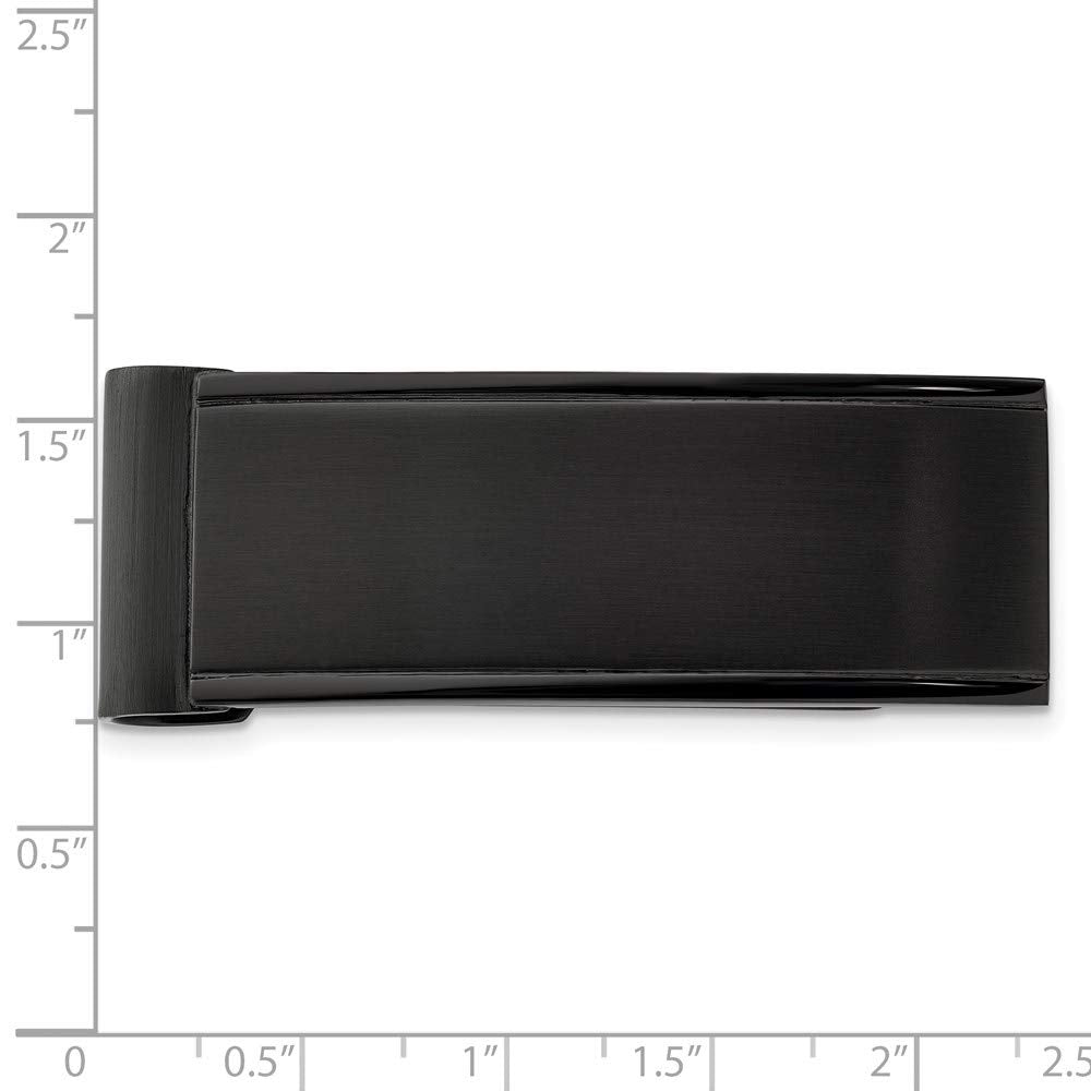 Primal Steel Stainless Steel Brushed and Polished Black IP-plated Money Clip