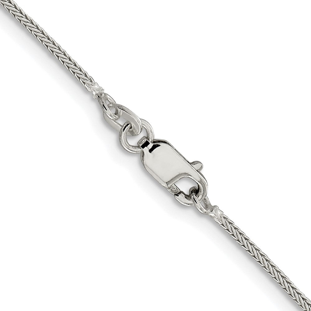 Sterling Silver Rhodium-plated 1.25mm Diamond-cut Round Franco Chain w/4in