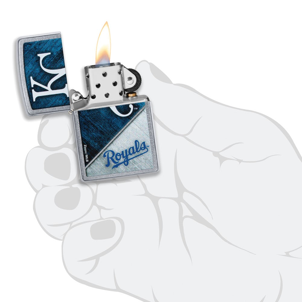 Zippo Street Chrome Kansas City Royals Color Image MLB Lighter
