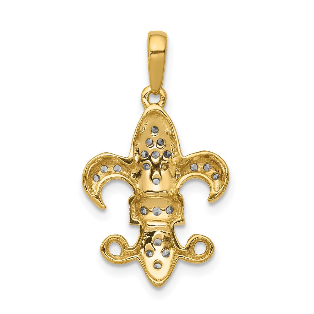 14k 1/5 carat Lab Grown Diamond VS/SI+ G+ Fleur De Lis Pendant