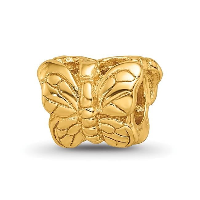 Sterling Silver Gold-plated Reflections Butterfly Bead