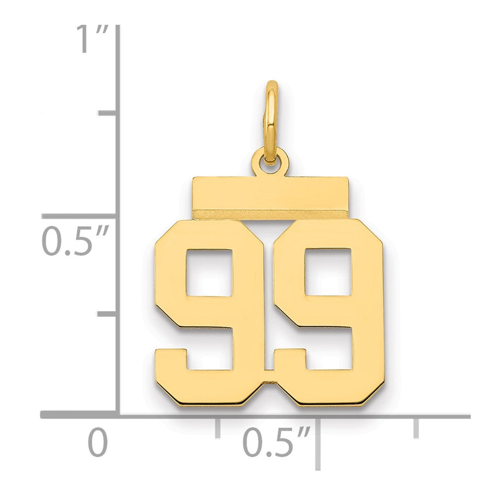14k Small Polished Number 99 Charm