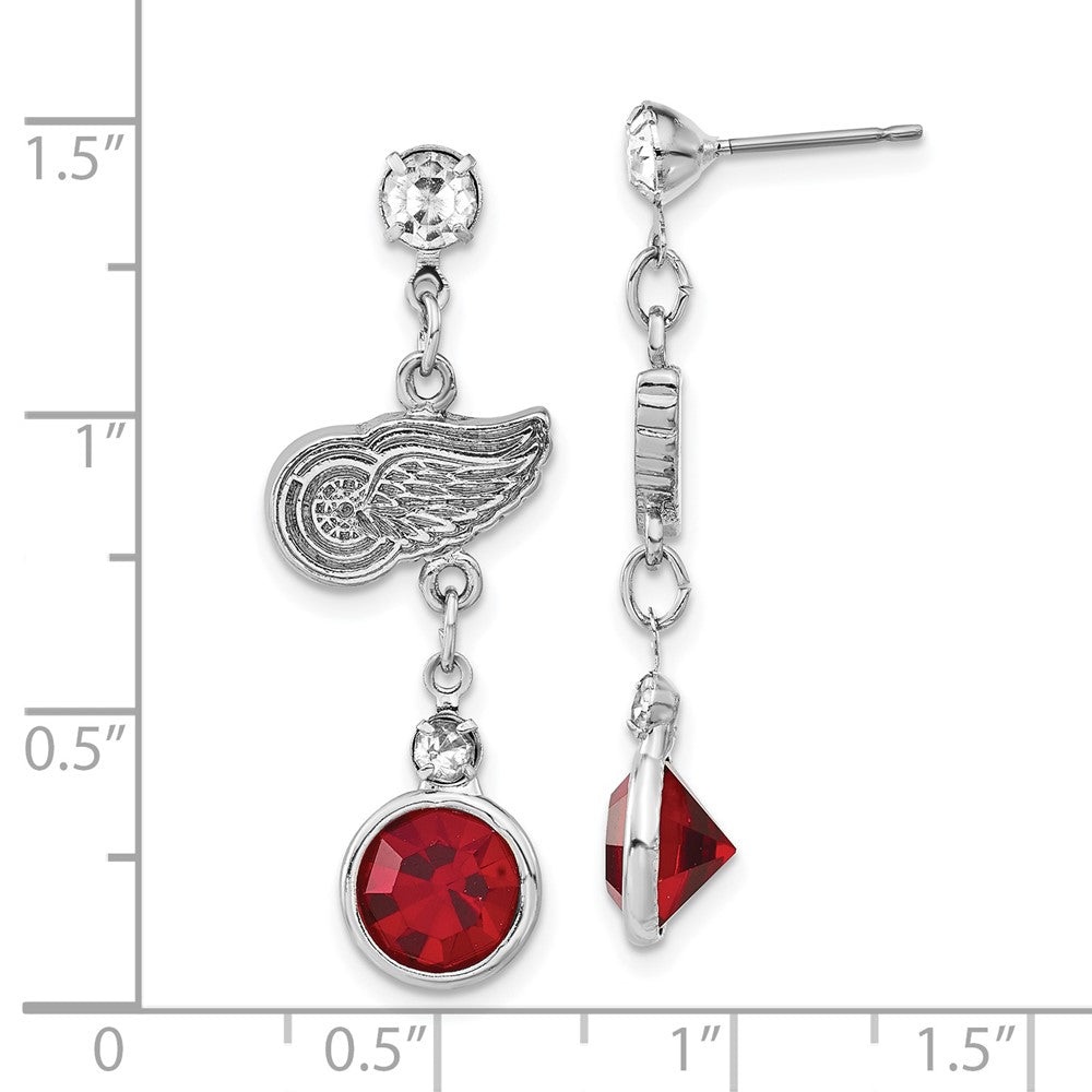 NHL Detroit Red Wings Crystal Dangle Earrings