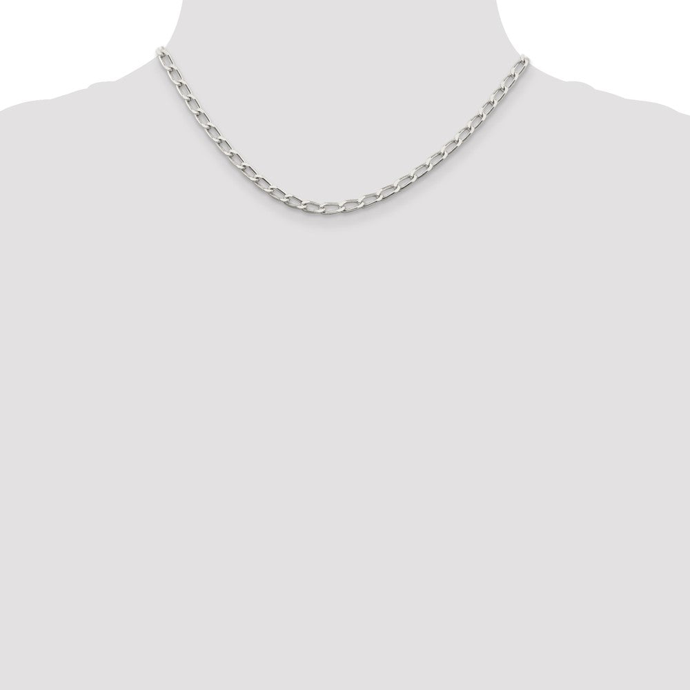 Sterling Silver 4.3mm Open Elongated Link Chain 16 Inches