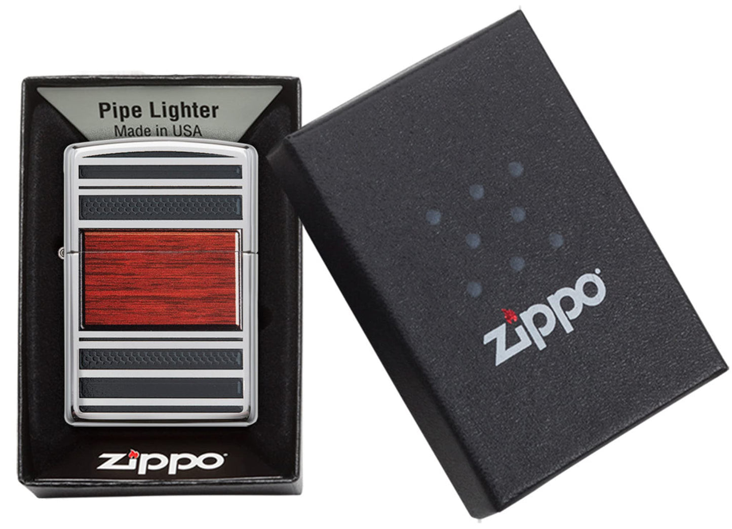 Zippo HP Chrome Pipe Wood Lighter