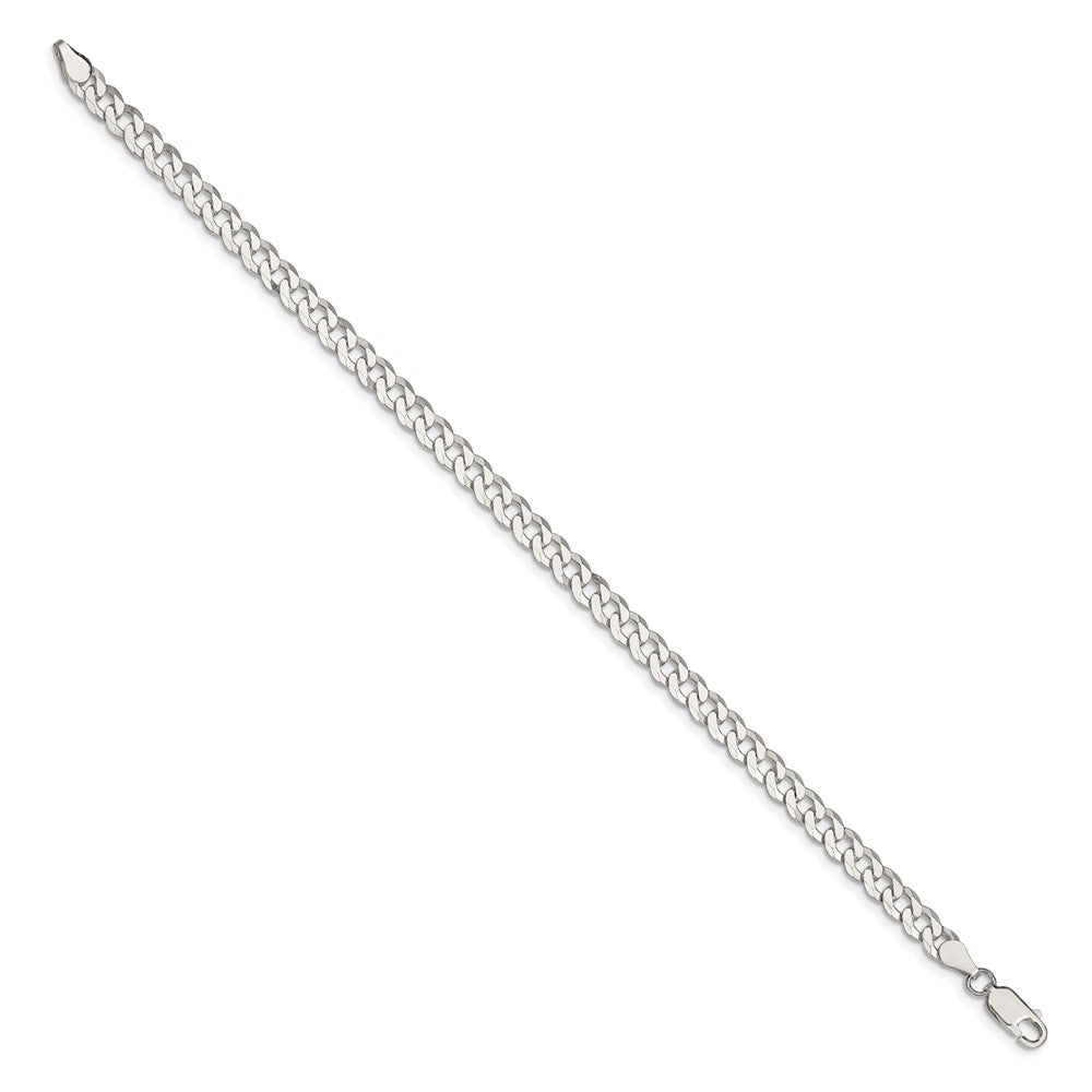 Sterling Silver 5mm Beveled Curb Chain 7 inches