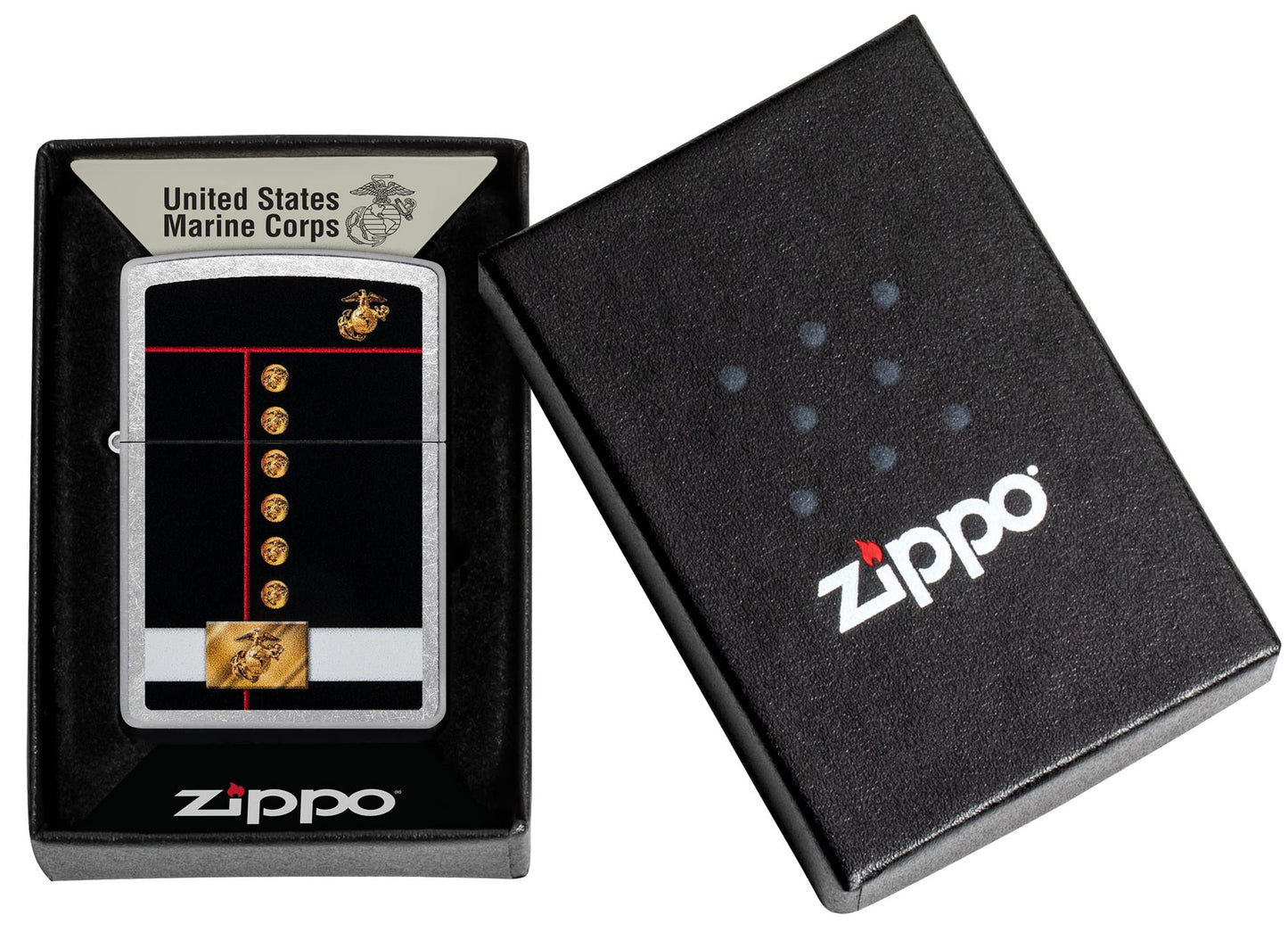 Zippo U.S Marines Corps Dress Blues Street Chrome Pocket Lighter