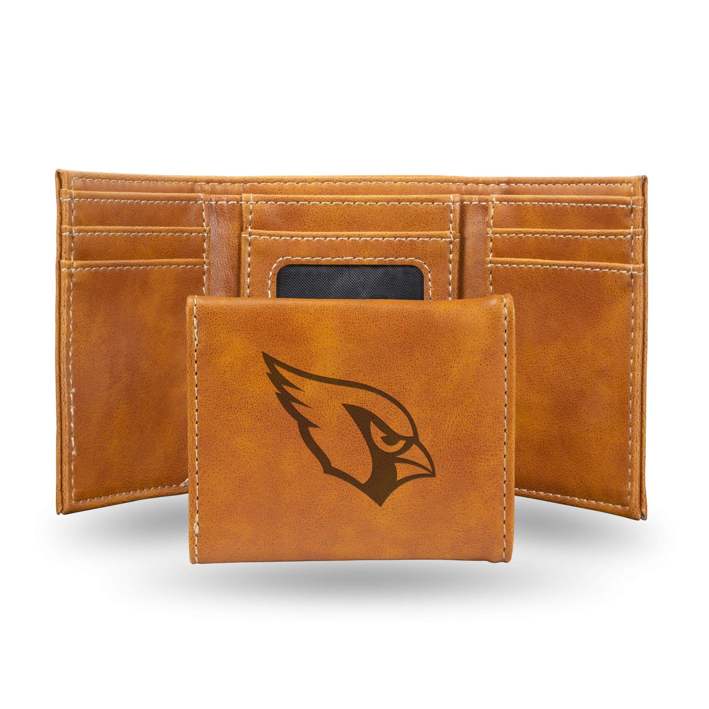 Football Rico Industries Arizona Brown Laser Engraved Trifold Laser Engraved Tri-Fold Wallet - Men's Accessory