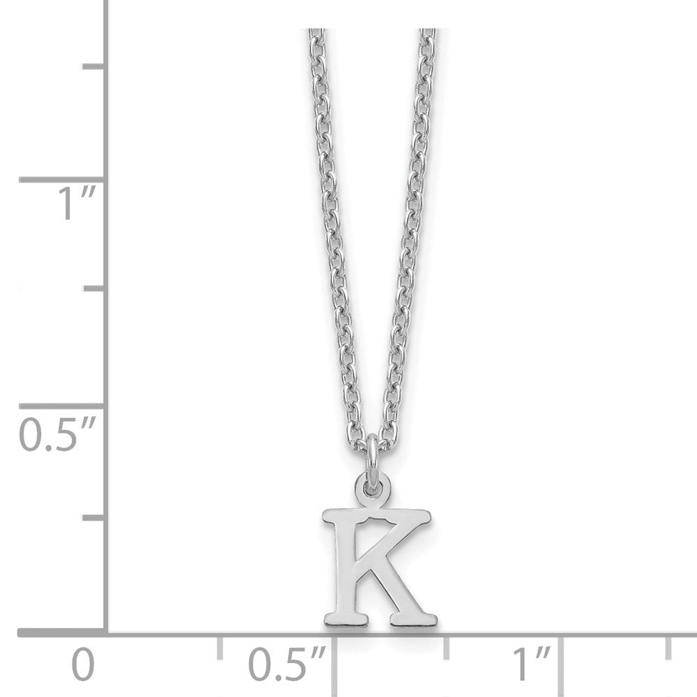 Sterling Silver Rhodium-plated Cutout Letter K Initial Necklace