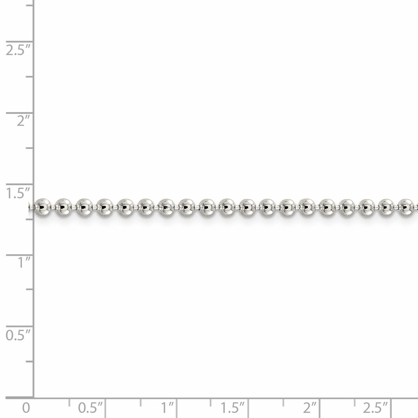 Sterling Silver 3mm Beaded Chain 18 Inches