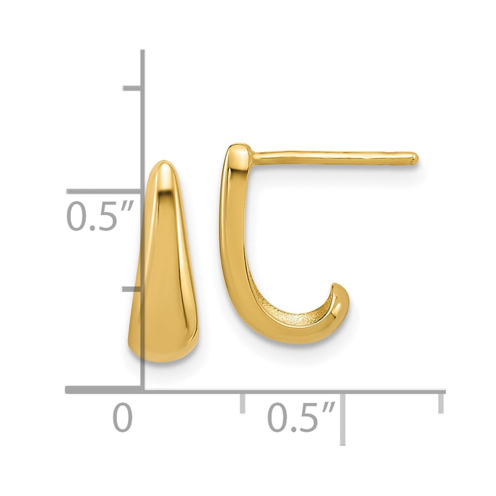 14K Polished J-Hoop Post Earrings