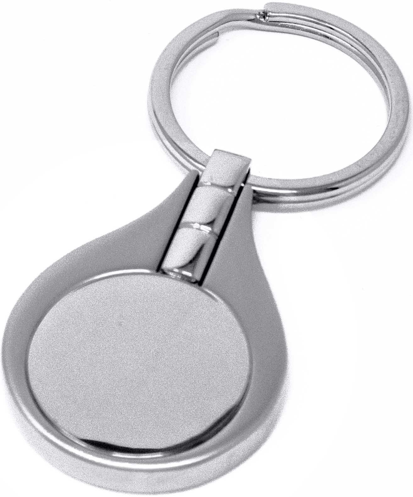 Silver Round Keychain