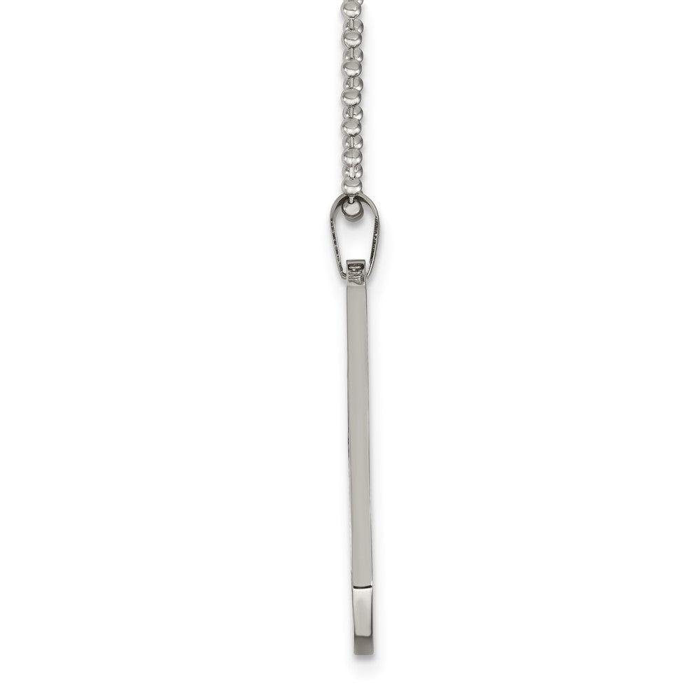 Stainless Steel Polished Dog Tag 24in Necklace