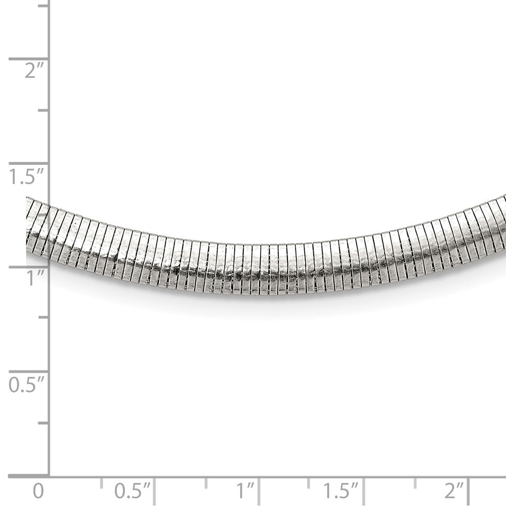 Stainless Steel Polished 6mm 18in Omega Necklace
