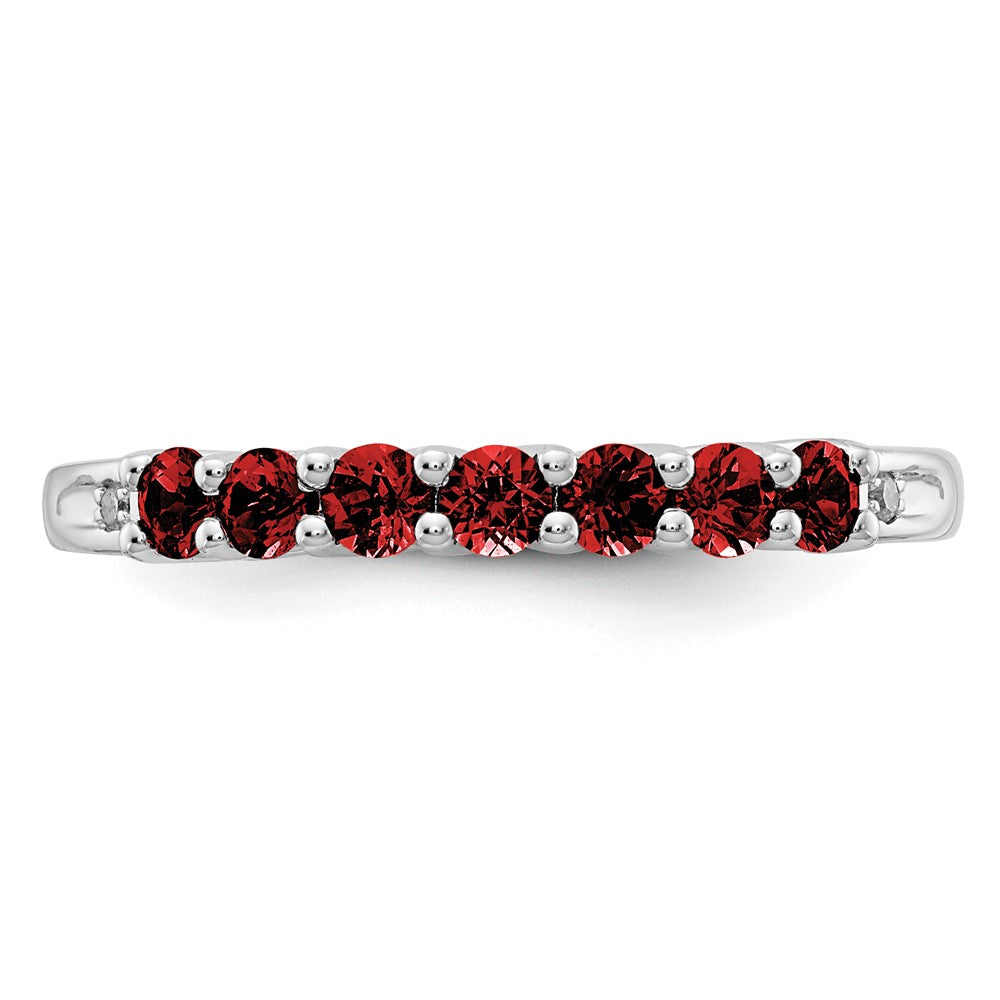 10k White Gold Garnet & Diamond Ring