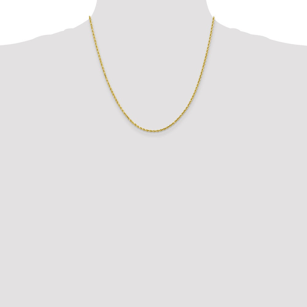 10k White Gold 2.25mm Diamond-Cut Rope Chain