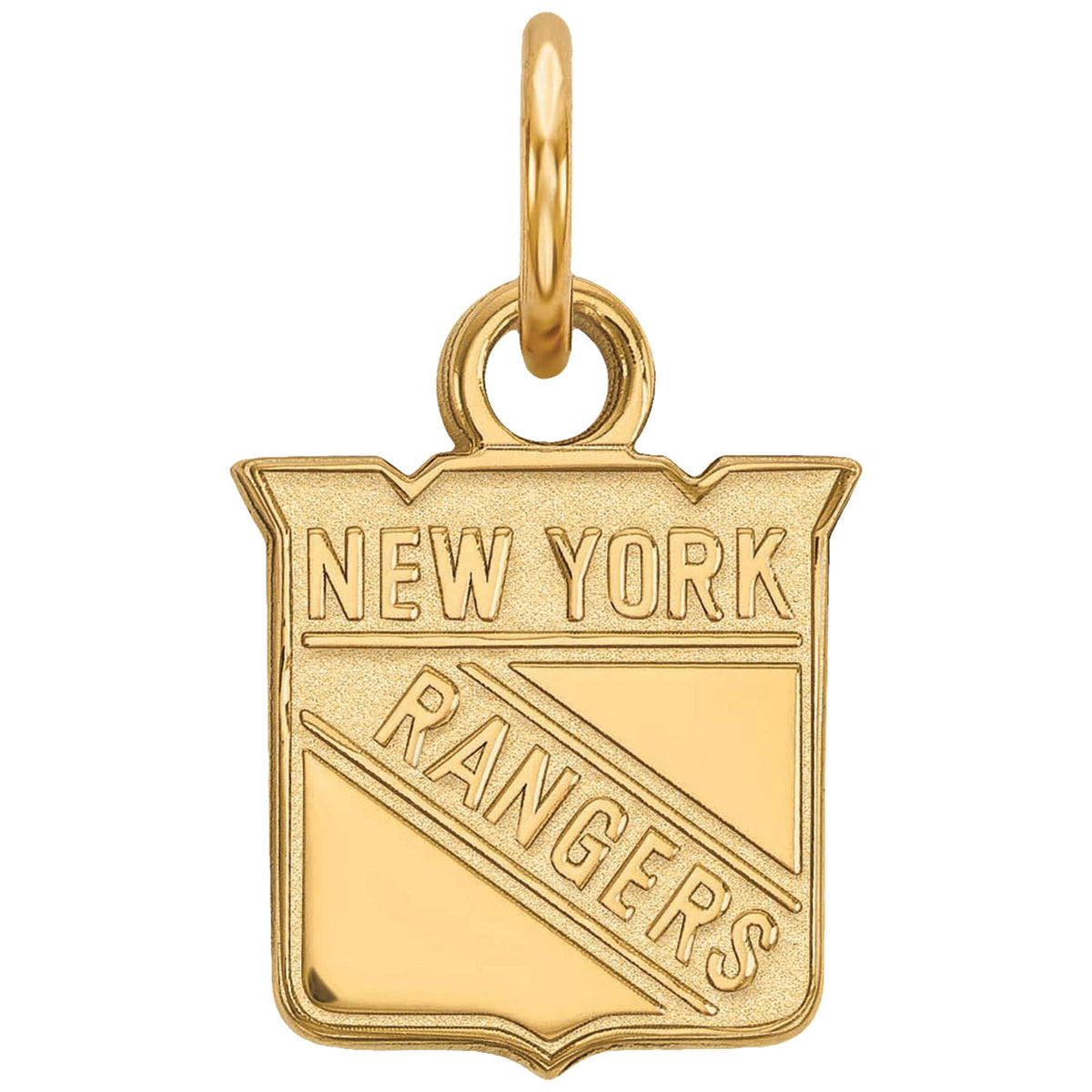 Sterling Silver Gold Plated NHL LogoArt New York Rangers XS Pendant