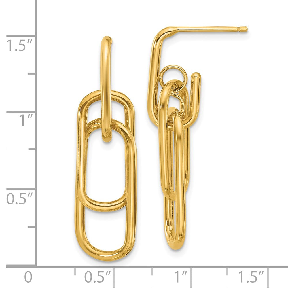 14K Polished Post Dangle Earrings