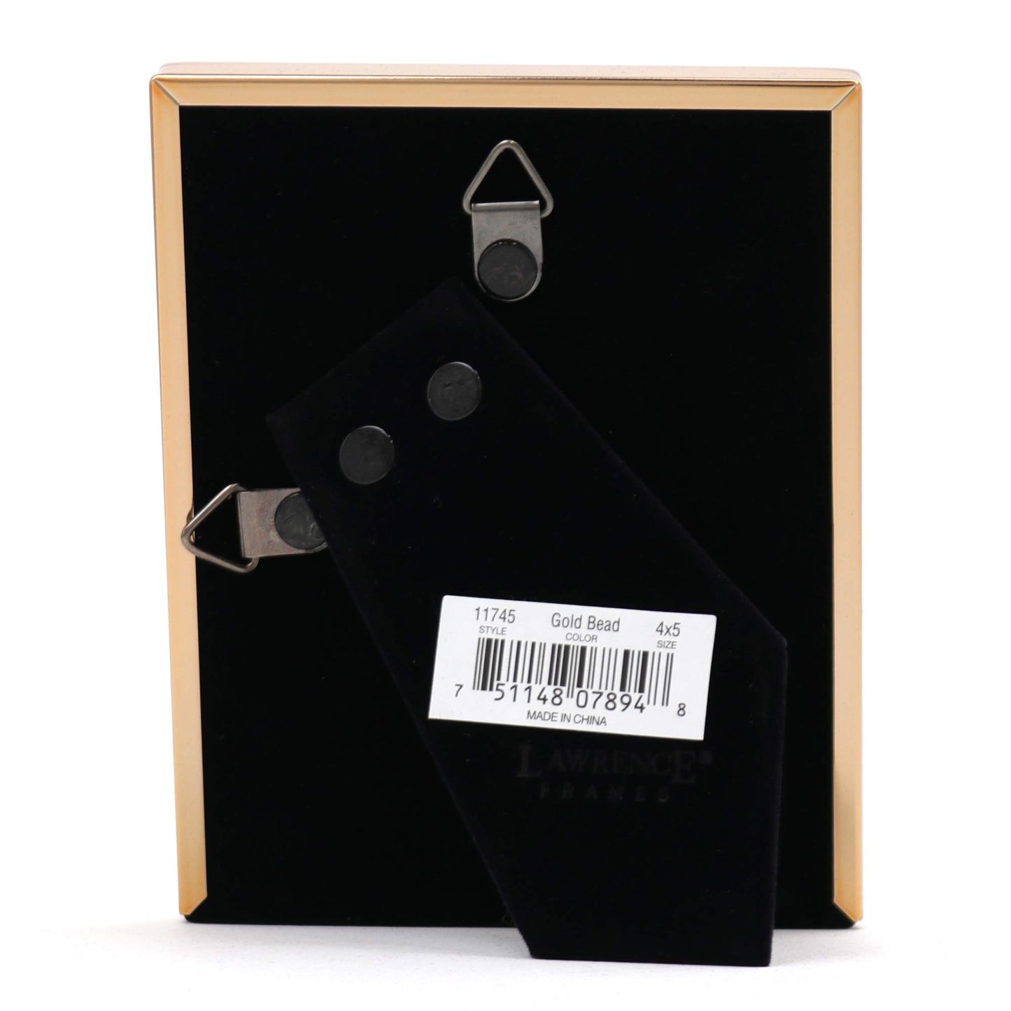 Lawrence Frames 4.13" x 5.31" Metal Picture Frame, Gold