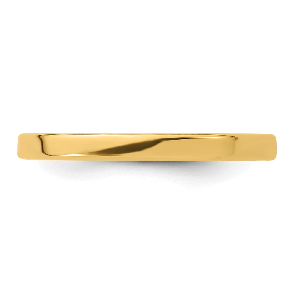 14k Yellow Gold 2mm Lightweight Flat Wedding Band Size 12