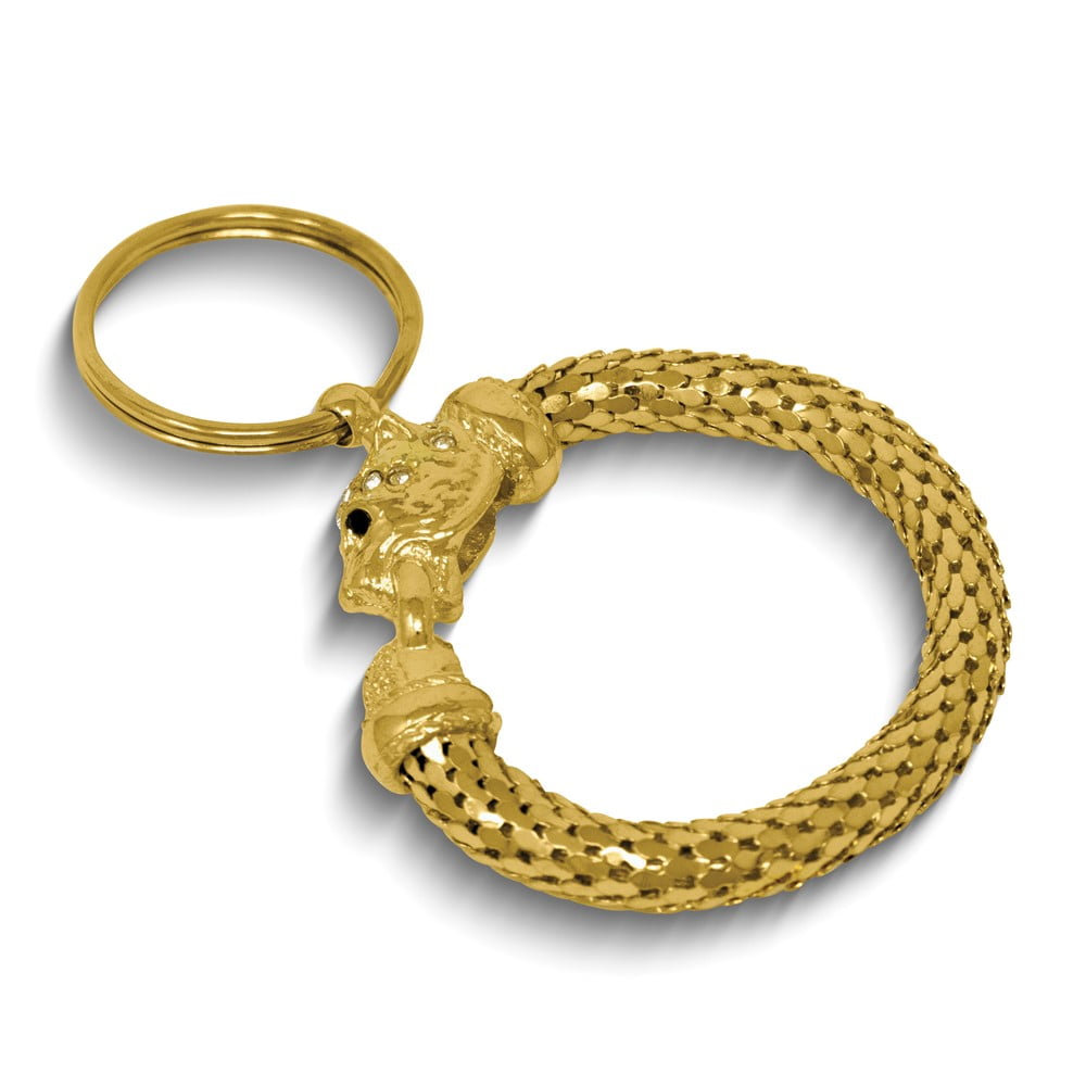 Gold-tone Panther Mesh Key Ring QGM22535