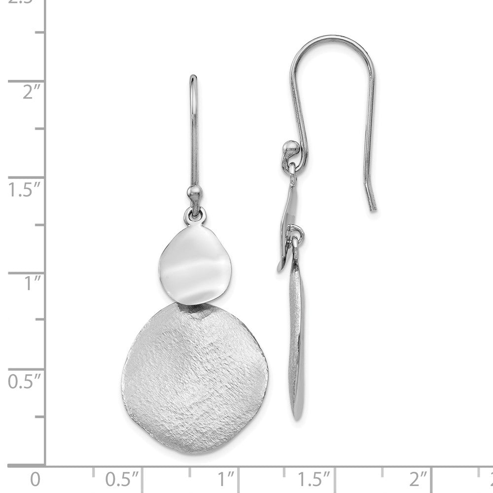 Sterling Silver Radiant Essence Polished Textured Dangle Earrings