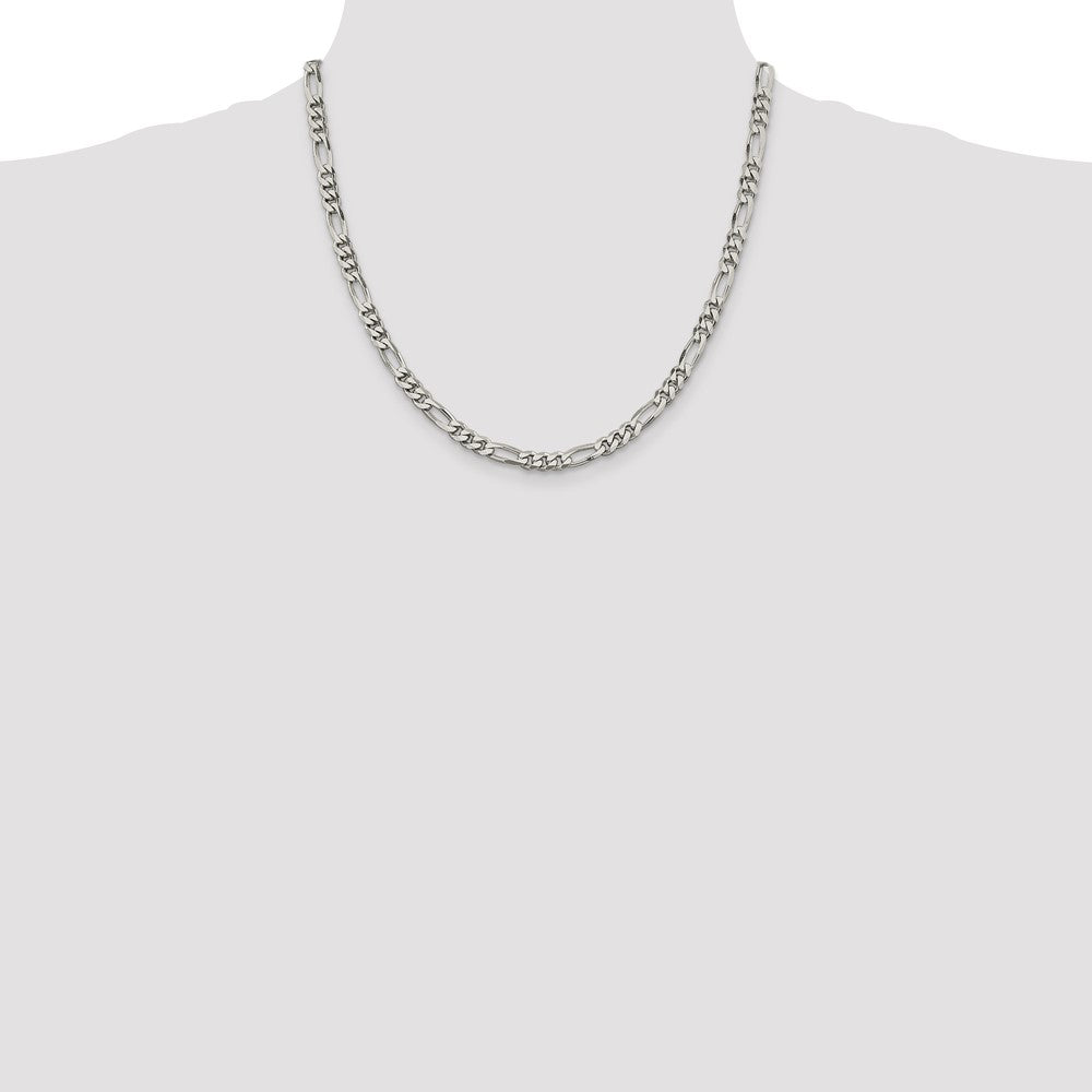 Sterling Silver 5.5mm Figaro Chain 20 Inches