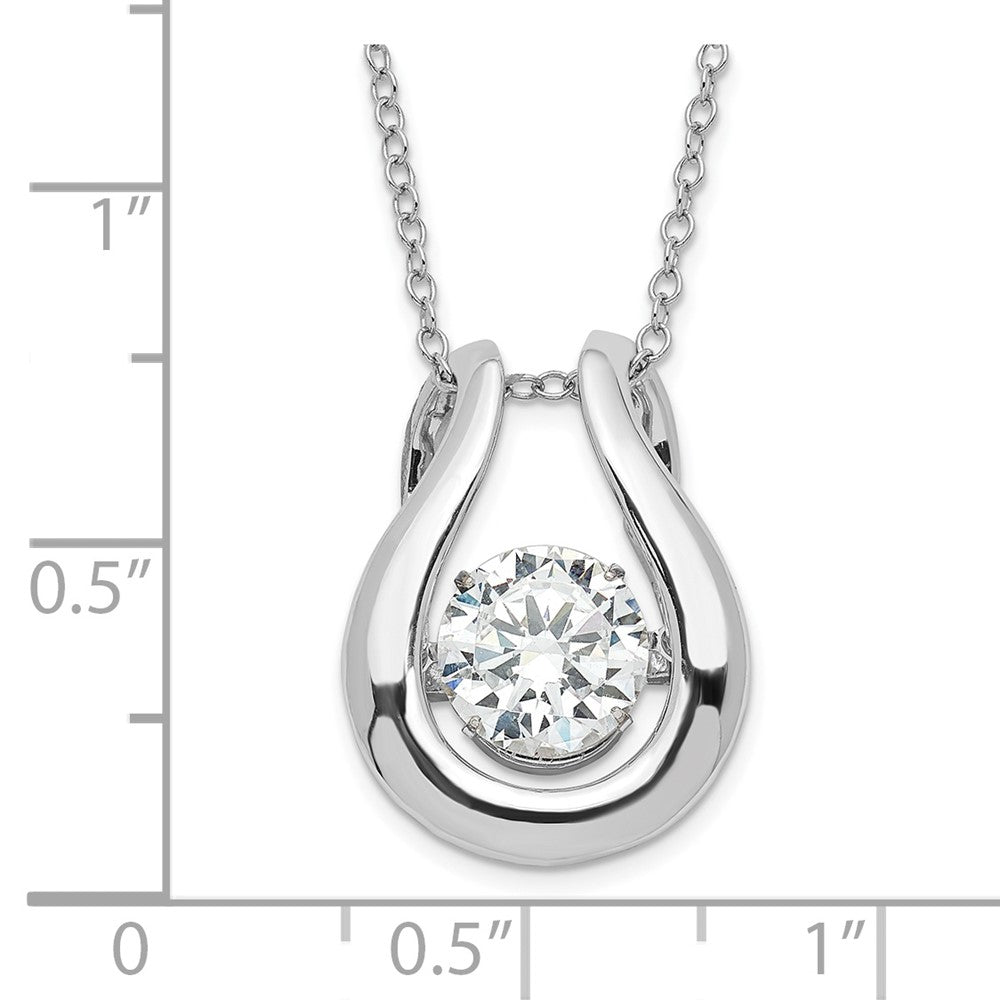 Sterling Silver Rhodium-plated Diamonore Vibrating Stone Necklace