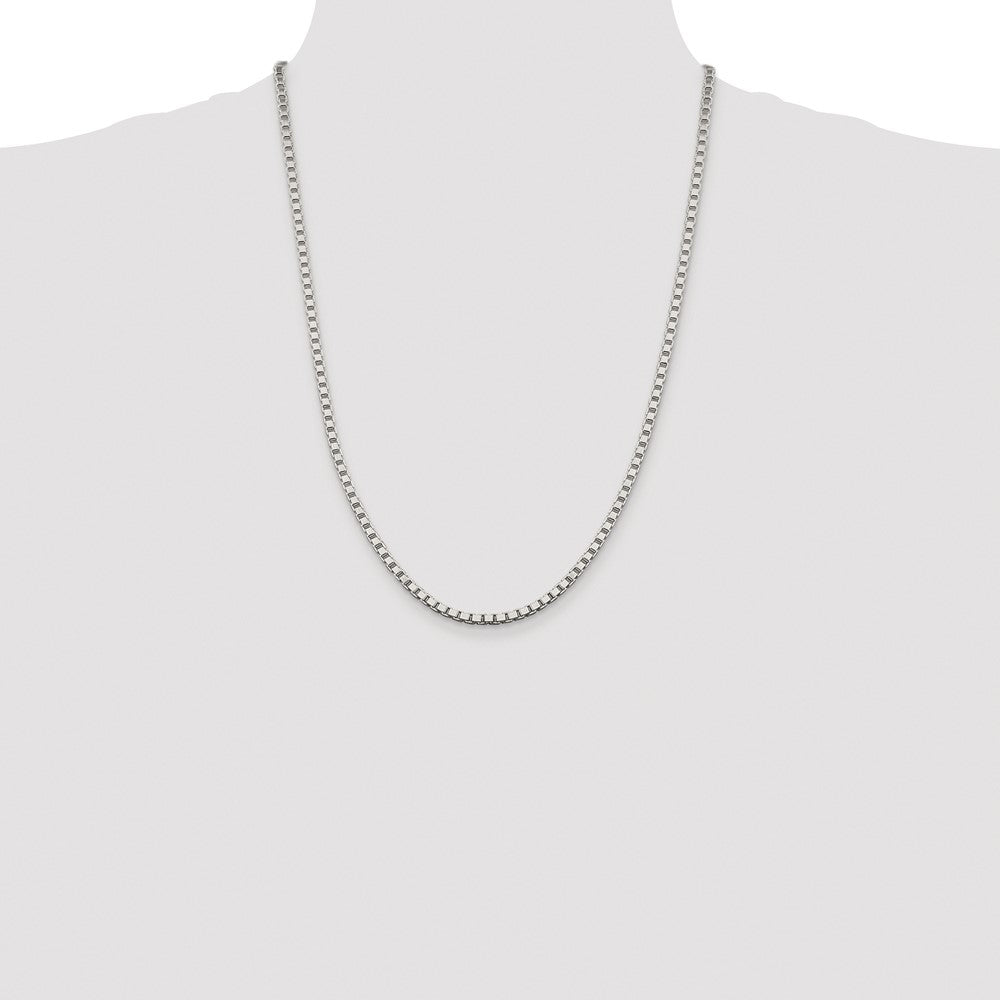 Sterling Silver Rhodium-plated 3.25mm Box Chain