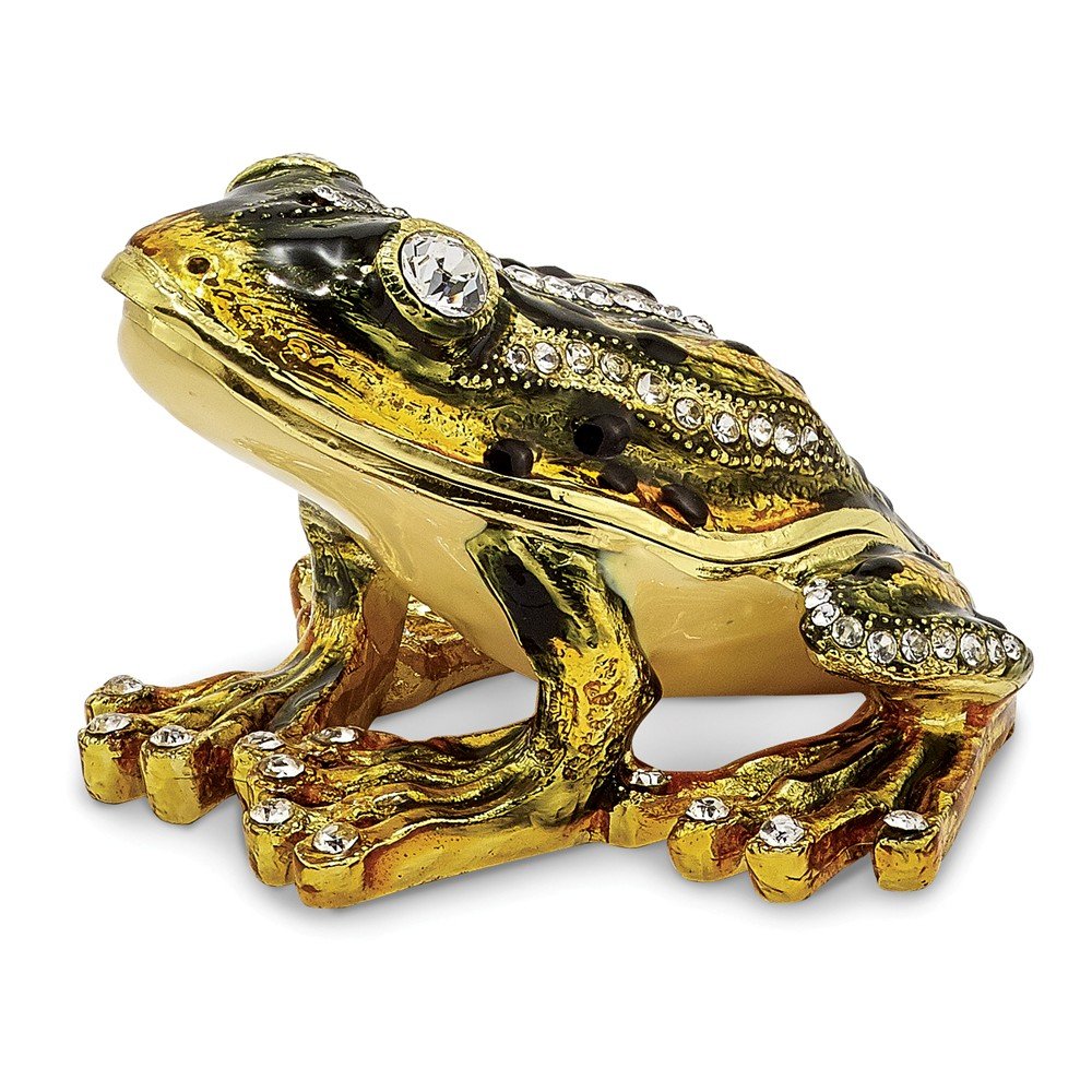 Pewter Jumping Frog Trinket Box