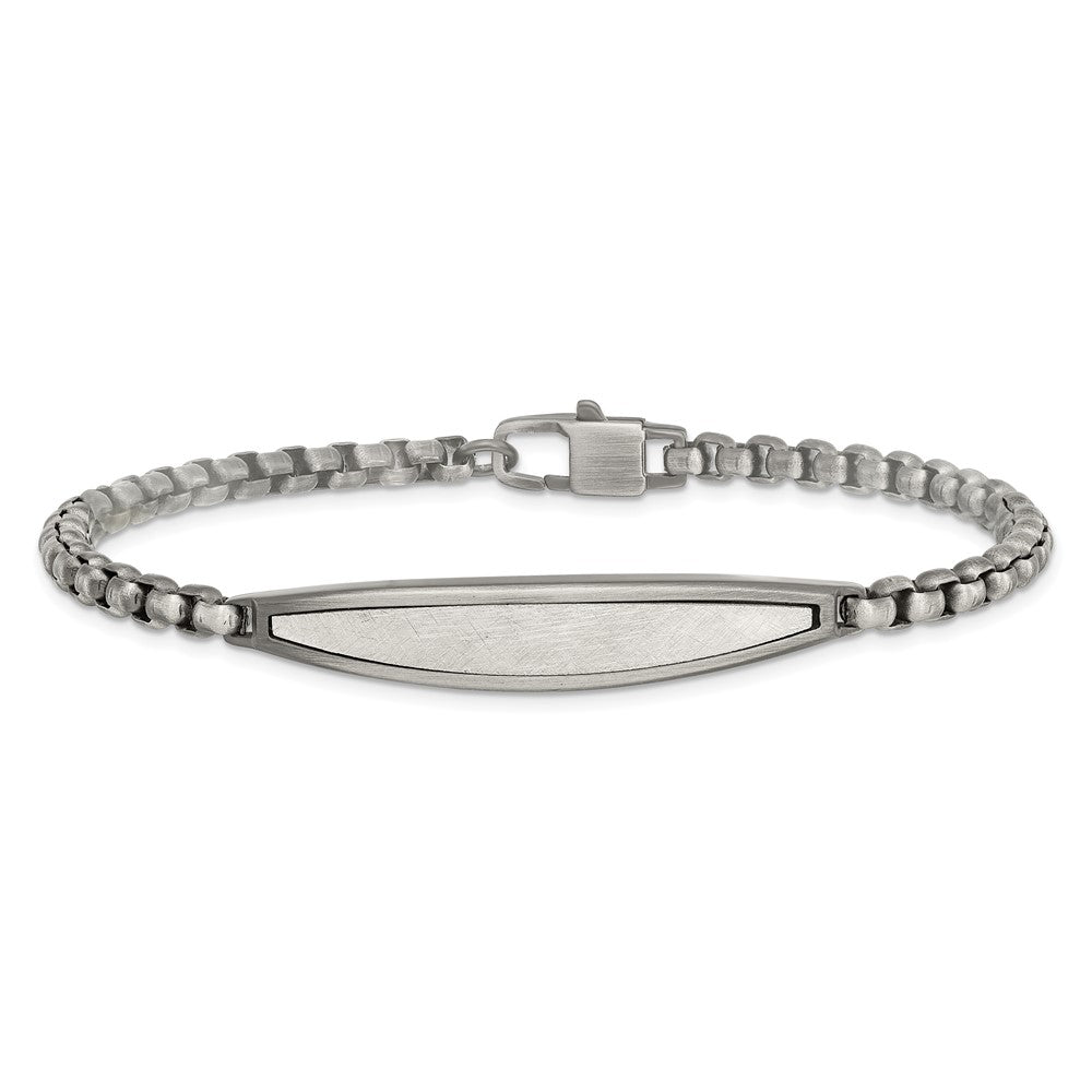 Stainless Steel Antiqued White Bronze Plated Scratch Finish 8.5in Bracelet 8.5 inches