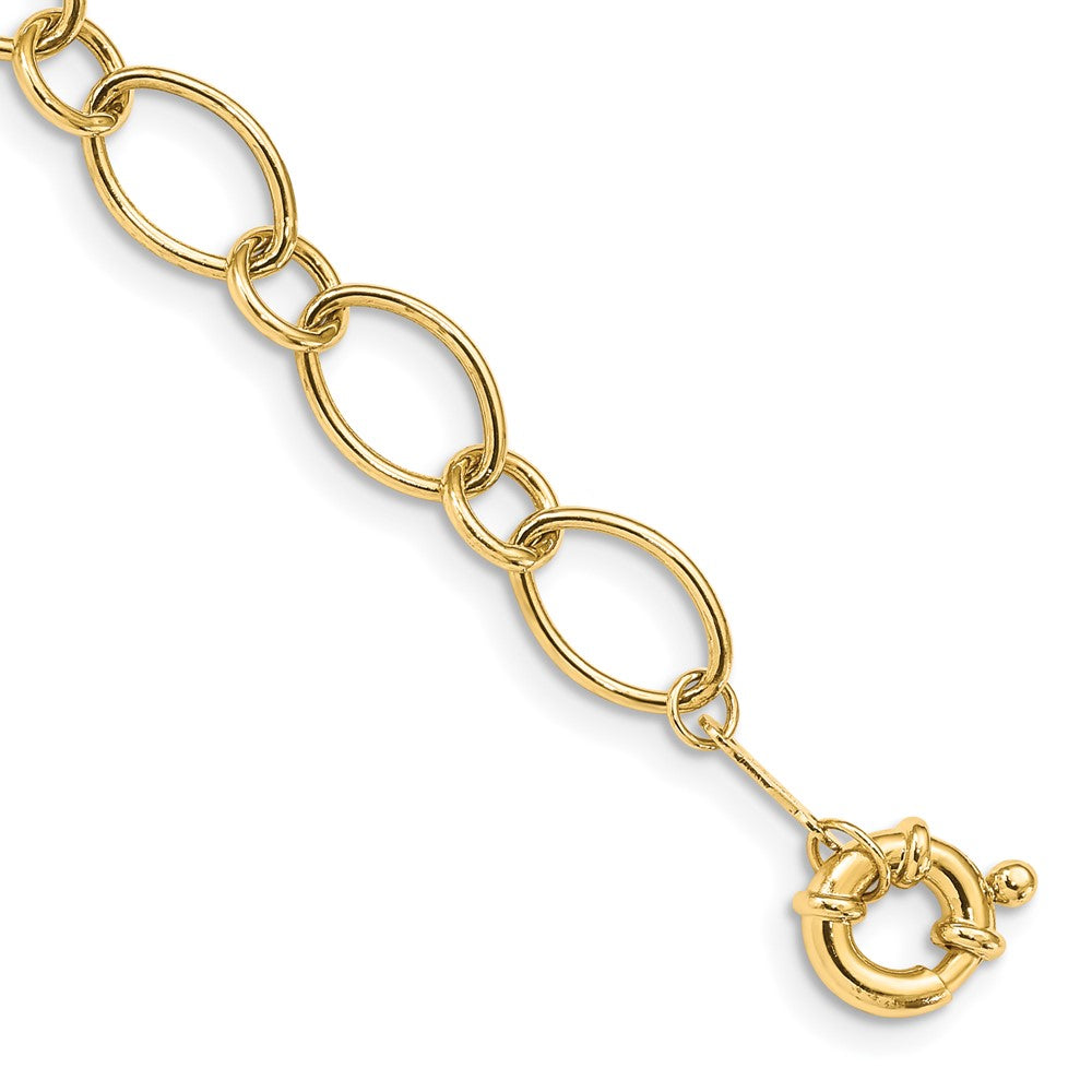 14k Oval & Circles Design Bracelet 7.5 inches