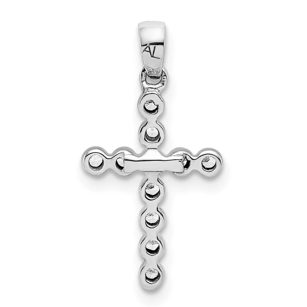 14k White Gold 1/10 carat Lab Grown Diamond VS/SI+ G+ Cross Pendant