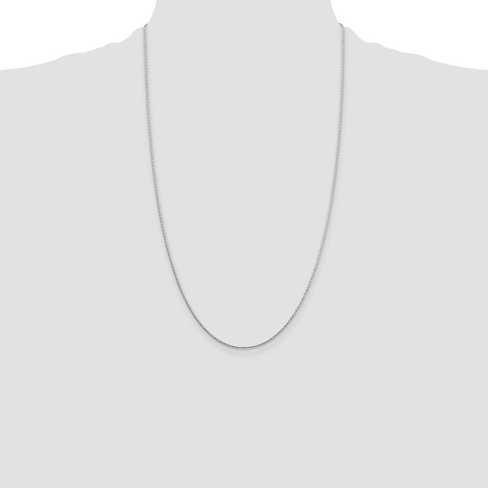 Sterling Silver 1.25mm Diamond-cut Round Spiga Chain 26 Inches