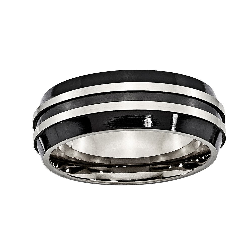 Titanium 7mm Black IP Comfort-fit Band