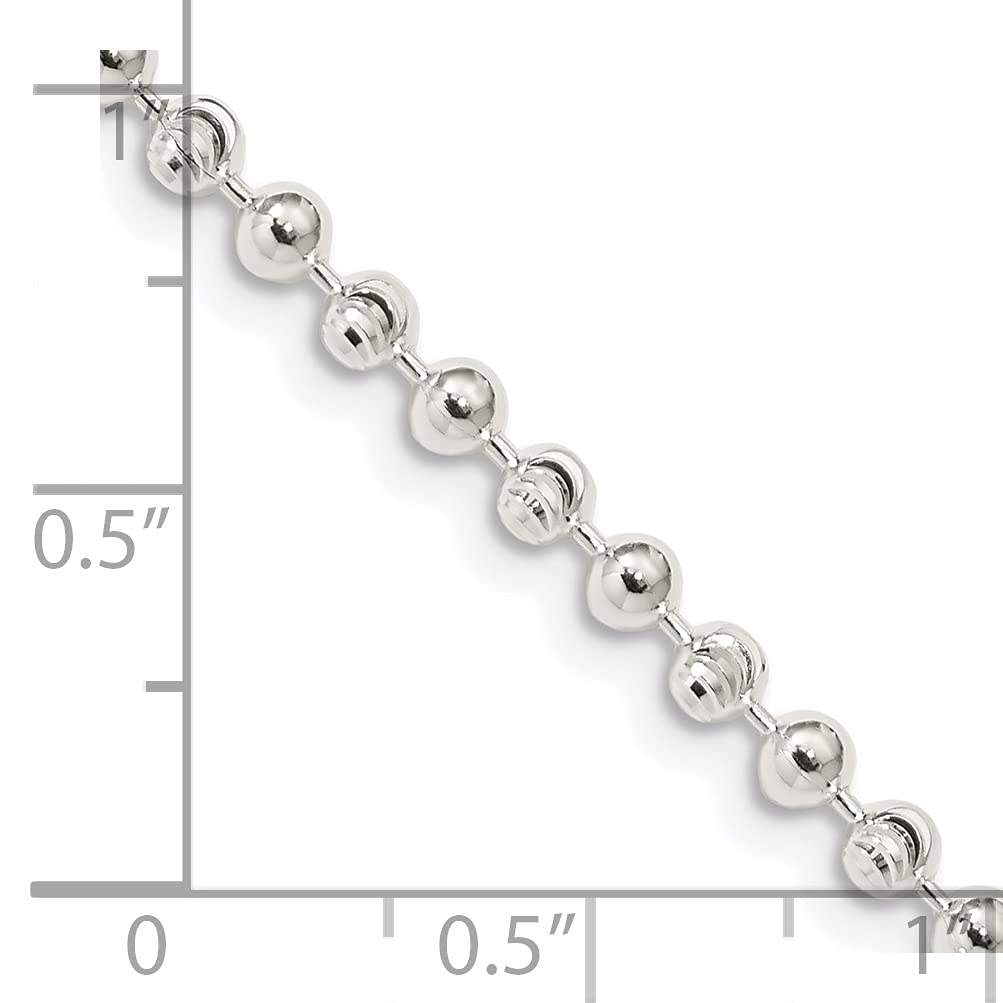 Sterling Silver 3mm Fancy Beaded Chain 20 Inches