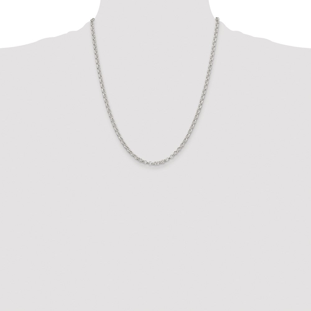 Sterling Silver Rhodium-plated 3.5mm Rolo Chain