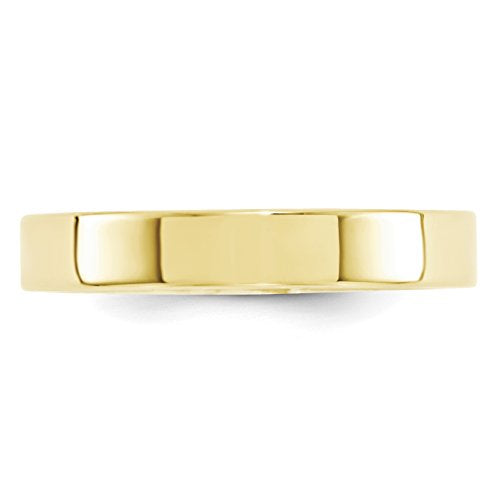 10k Yellow Gold 4mm Standard Weight Flat Comfort Fit Wedding Band Size 8
