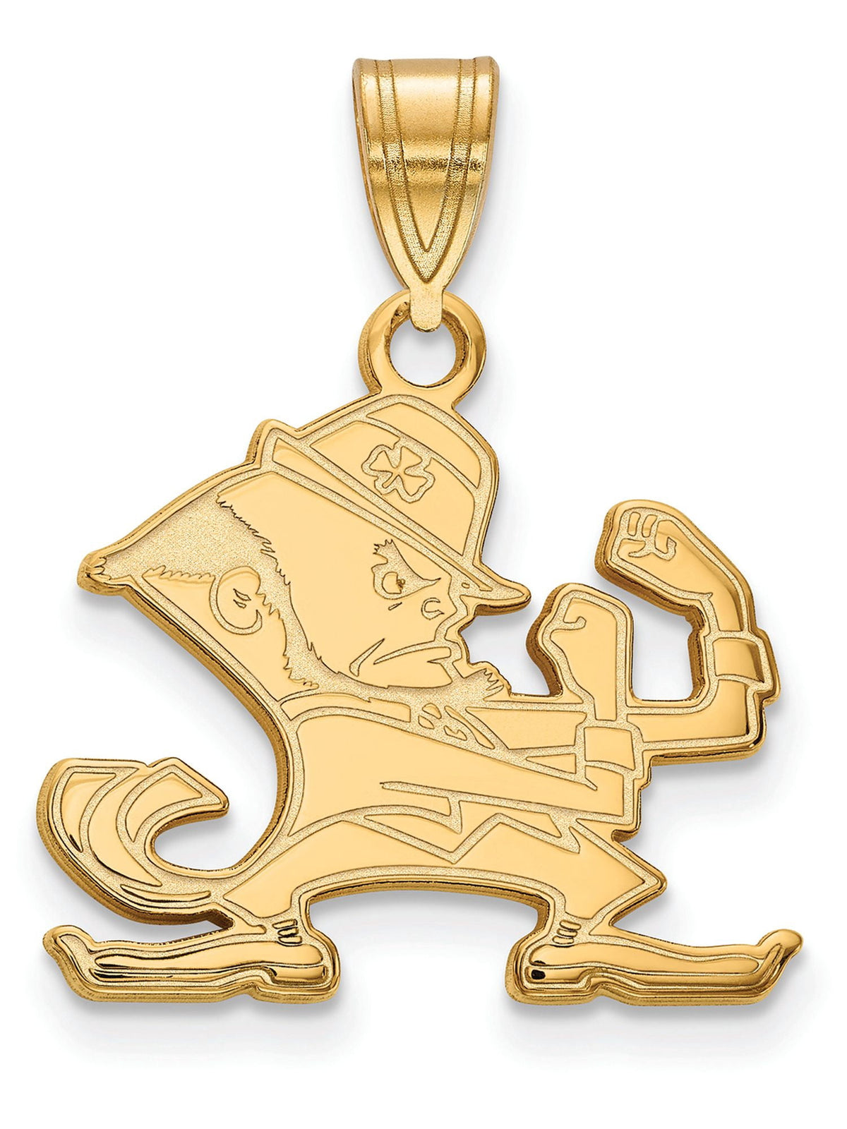 14k Yellow Gold Logoart University Of Notre Dame Medium Pendant Female Adult