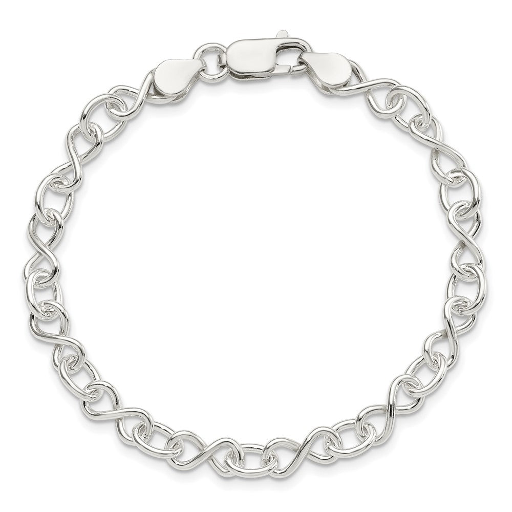 Sterling Silver Polished Fancy Link Bracelet 7.5 inches