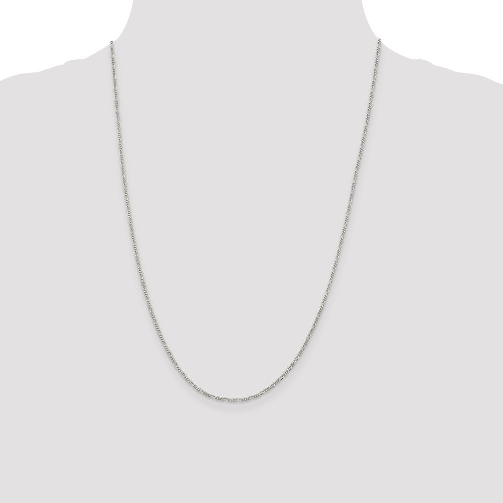 Sterling Silver 1.4mm Figaro Chain 24 Inches