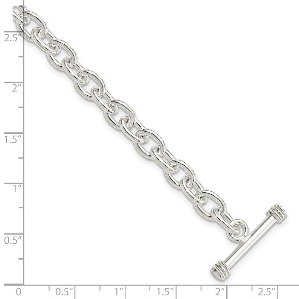 Sterling Silver 7.75inch Polished Fancy Link Toggle Bracelet 7.75 inches